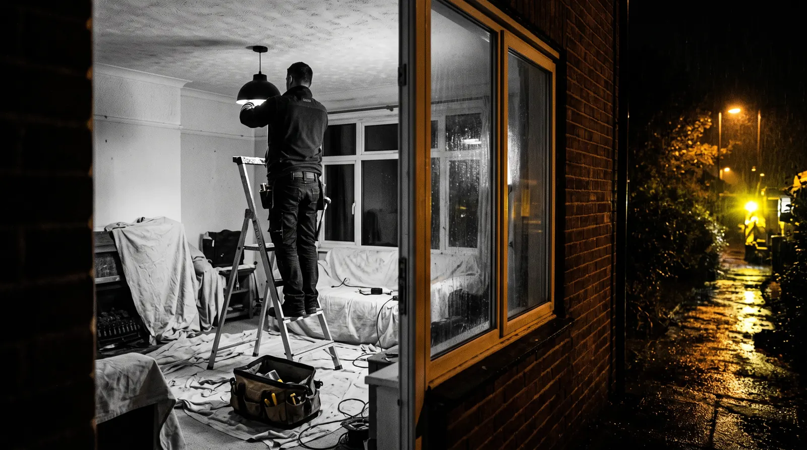 Electrician arriving at a home in Swale