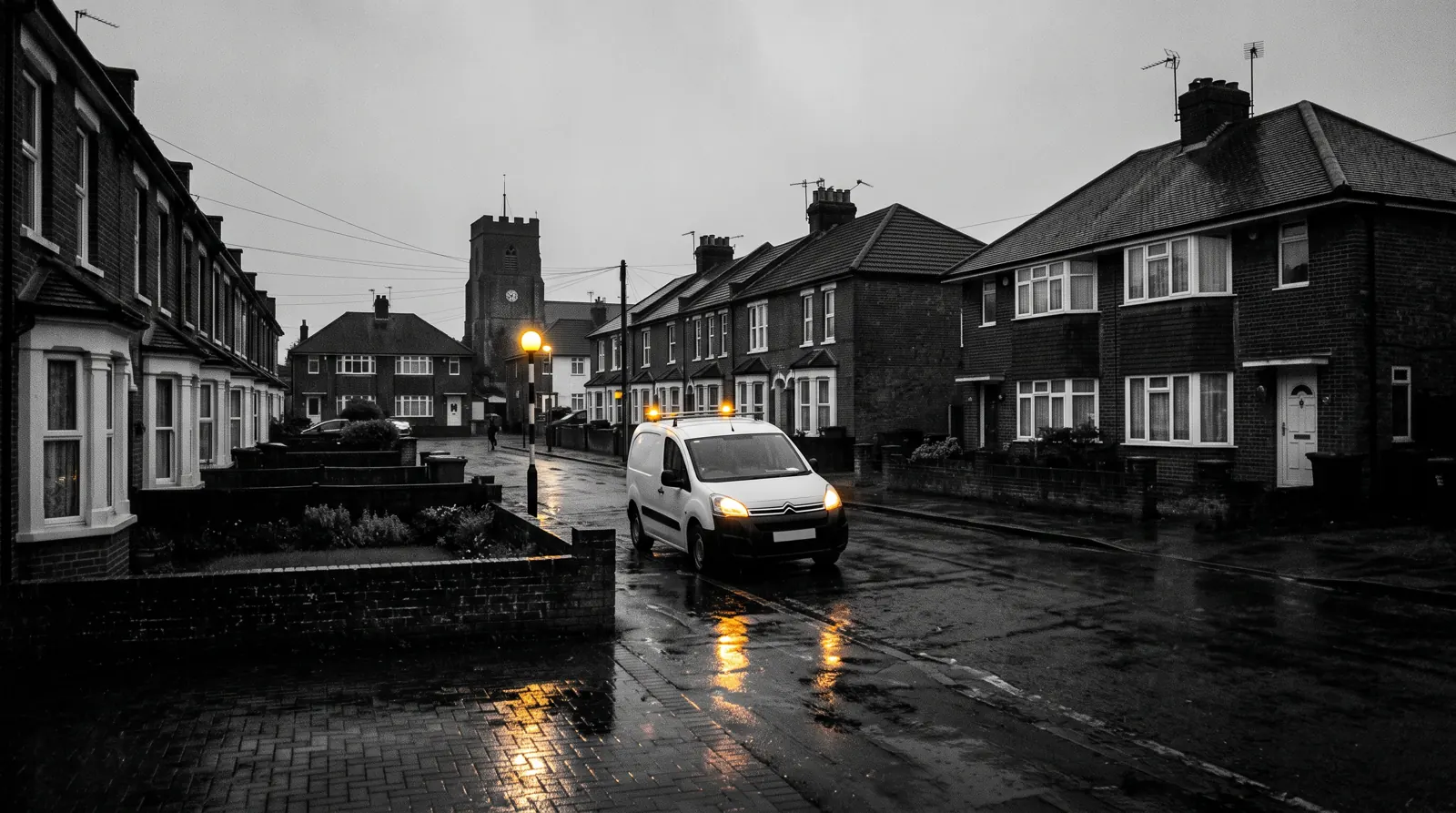 Residential street of Victorian and 1930s houses in Kent
